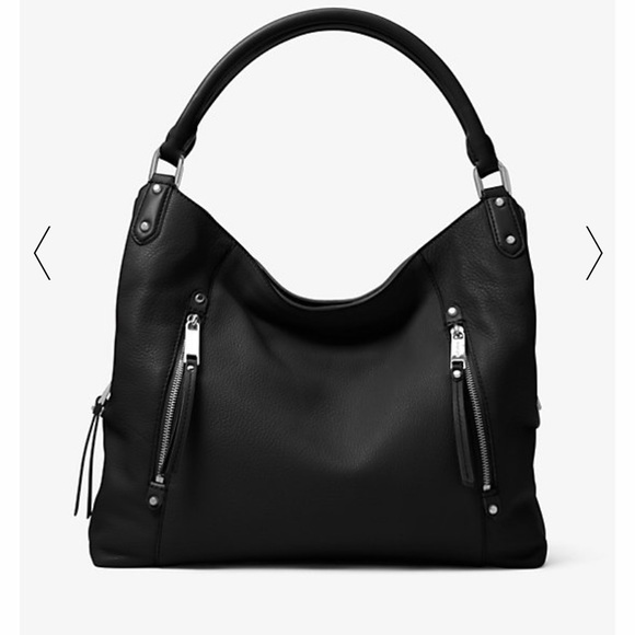 Gray Michael Kors Evie Large Leather Shoulder Bag - Picture 2 of 11